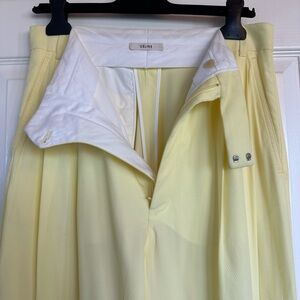 Celine Yellow Pleated Wide Leg Jumpsuit